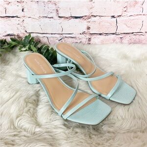 Marc Fisher Aliana Square Toe Sandal Block Heel